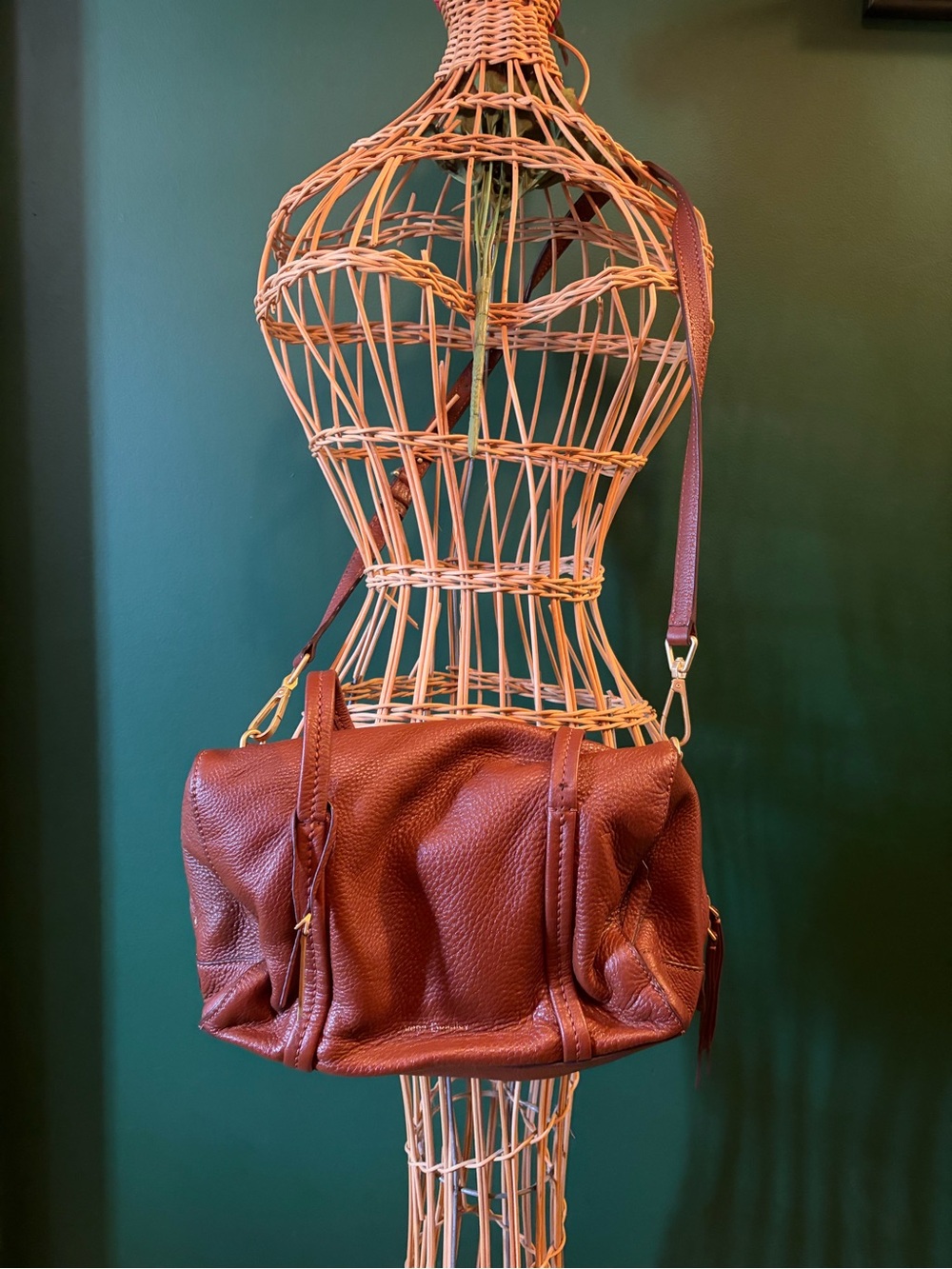 Vera Bradley Pebbled Leather Shoulder Bag in Chestnut Brown